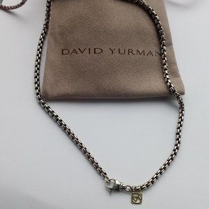 David Yurman 925 & 585 logo tag  Chain Necklace 15"
